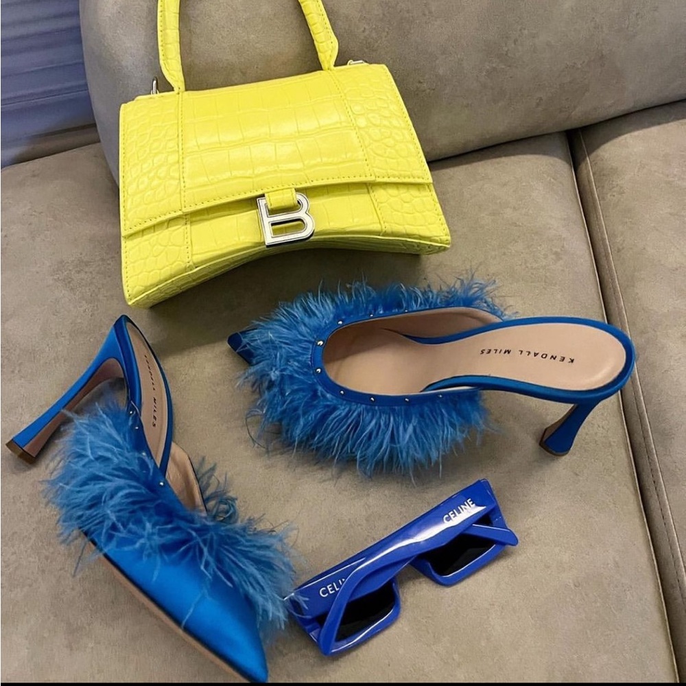 Kendall Miles Beautiful Blue Posh Mules